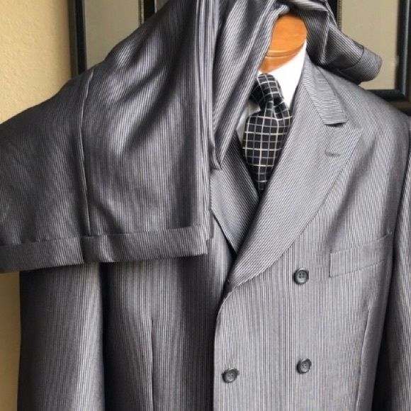 COPY - Caravelli Double Breasted Pinstripe Zoot Suit 42R - Picture 2 of 16